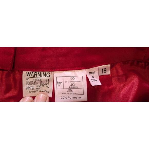 Ben Marc International Fancy Red Skirt Suit Set Plus Size 18 Jewel Button - Picture 10 of 10